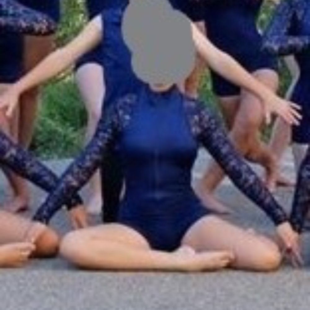 Beautiful navy sequined contemporary lyrical costume. Algy. Adult small